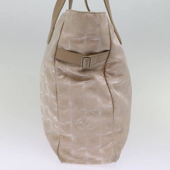 CHANEL New Travel Line Tote Bag Nylon Beige CC Auth th4946 - Picture 4 of 16